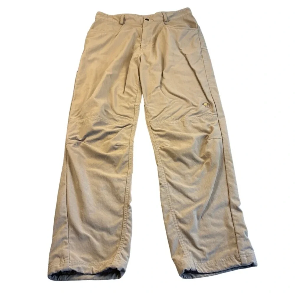 Mountain Hardwear Mens Tan Nylon Hiking Pants Articulated Knee Size M 34x32